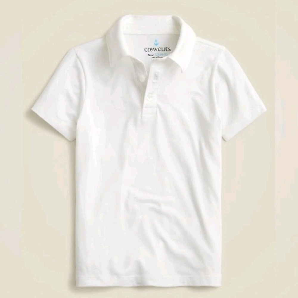 Crewcuts by J.Crew NWT‎ Kids Ivory Short Sleeve Polo Shirt Size L 10-11